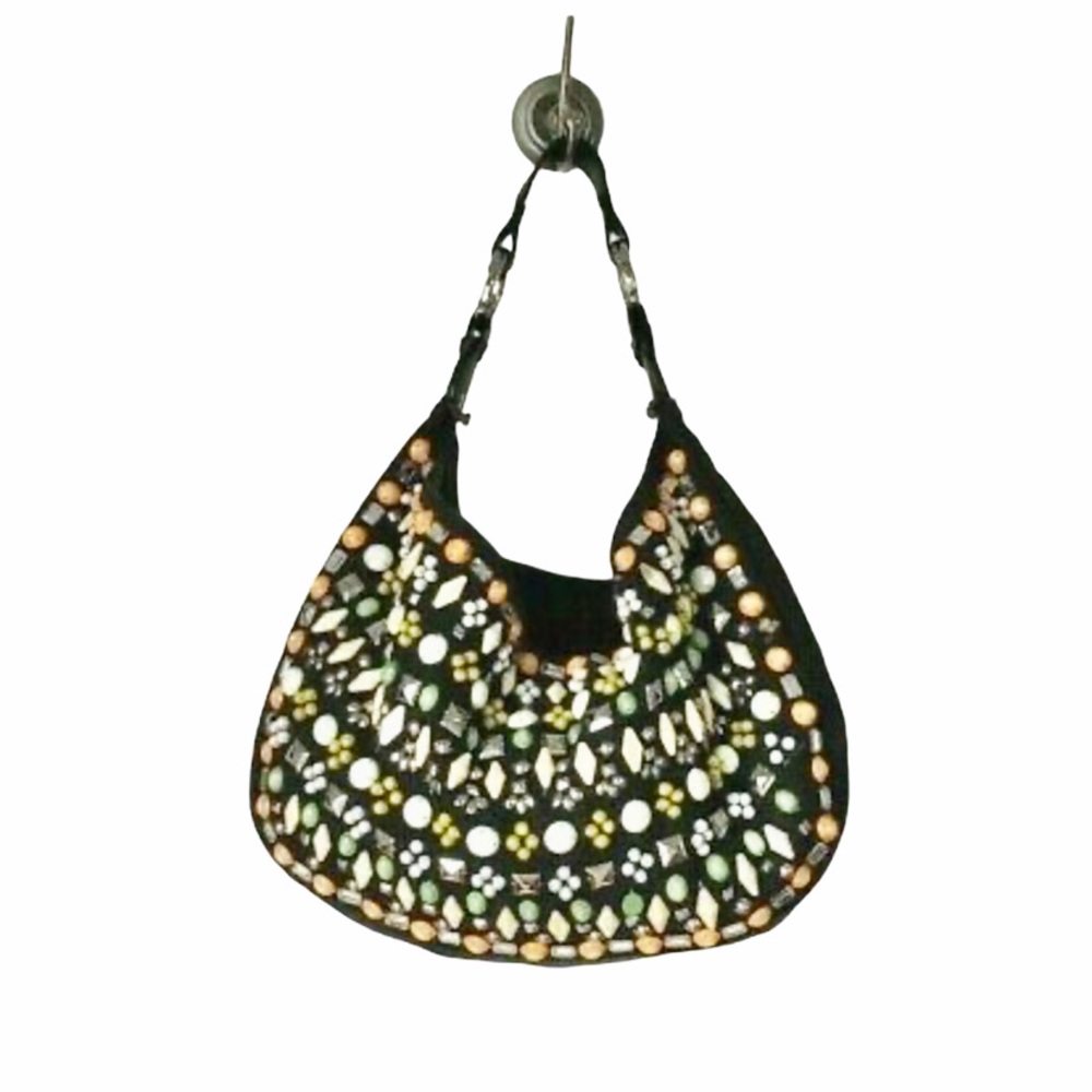 Chloe Beaded Studded Heavy Leather Big Hobo Slouchy Bag - Picture 5 of 16
